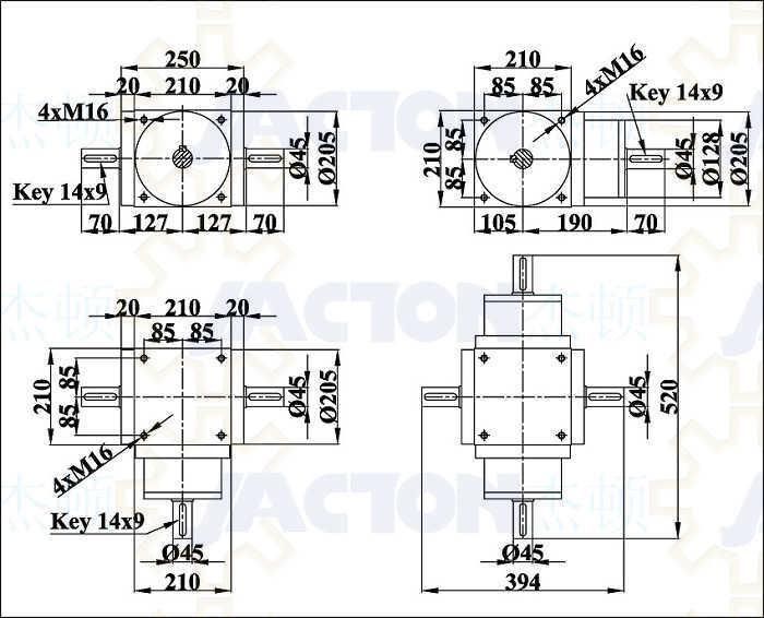 Quality Chinese Jtp210 Corrosion-Resistant Right Angle Spiral Bevel Gearbox Speed Reducer, Compact Stainless Steel T Series Gearbox Manufacturer, Good Price