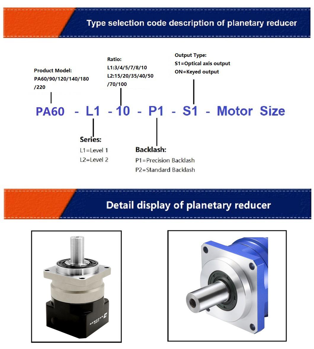 PA60 PA90 PA120 PA140 PA180 PA220 German Technology Newgear Planetary Reducer