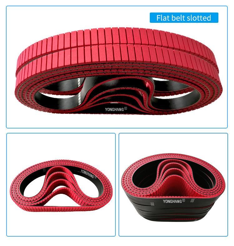 Manufacturer Seamless Rubber Coating Transmission Paper Machine Feeder Belts with Surface Slotting