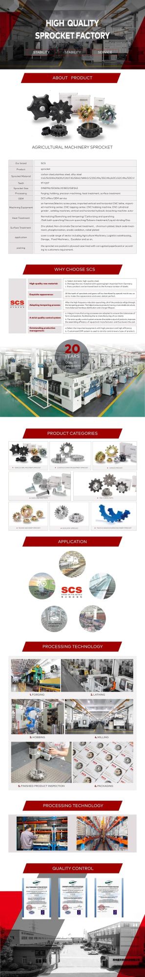 High-Precision Non-Standard Sugar Manufacturing Machinery Sprocket with DIN JIS Standard