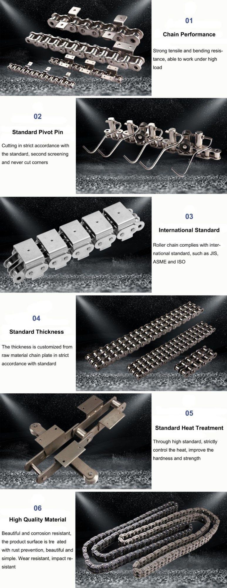 Factory Direct Sales Flat Top Chain Steel Table Chains