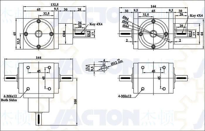 Small Lightweight Powerful Miniature Spiral Bevel Gearboxes Right-Angle Manufacturer