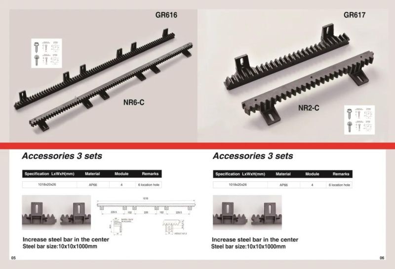 Mighty Plastic Nylon Ap66 Sliding Gate Gear Rack 1018mm*20mm*26mm