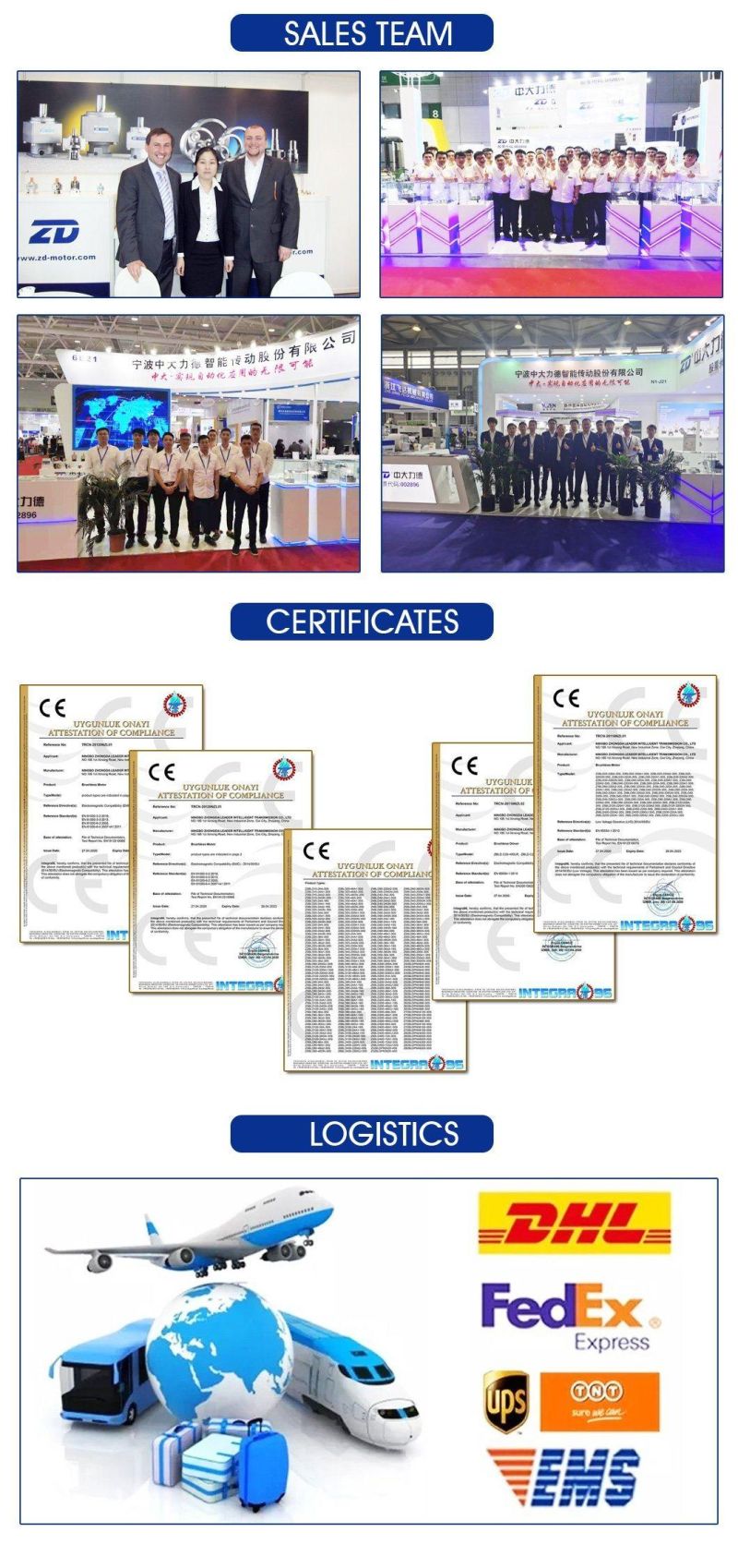 ZD Cast Iron Material CE, UL, ISO9001, RoHS Machine Motor AC Torque Gear