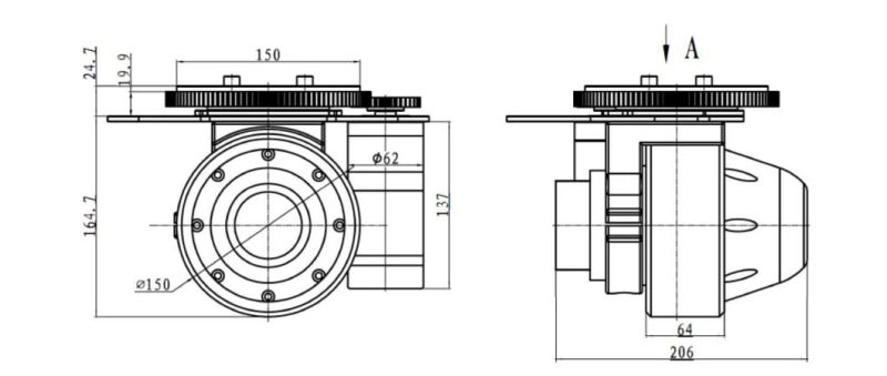 Steering Wheel with DC Motor 400W for Forklift Tzbotsmall Diameter Steering Driving Wheel for Smart Logistics Material Handling Equipment (TZ05-D04S01)