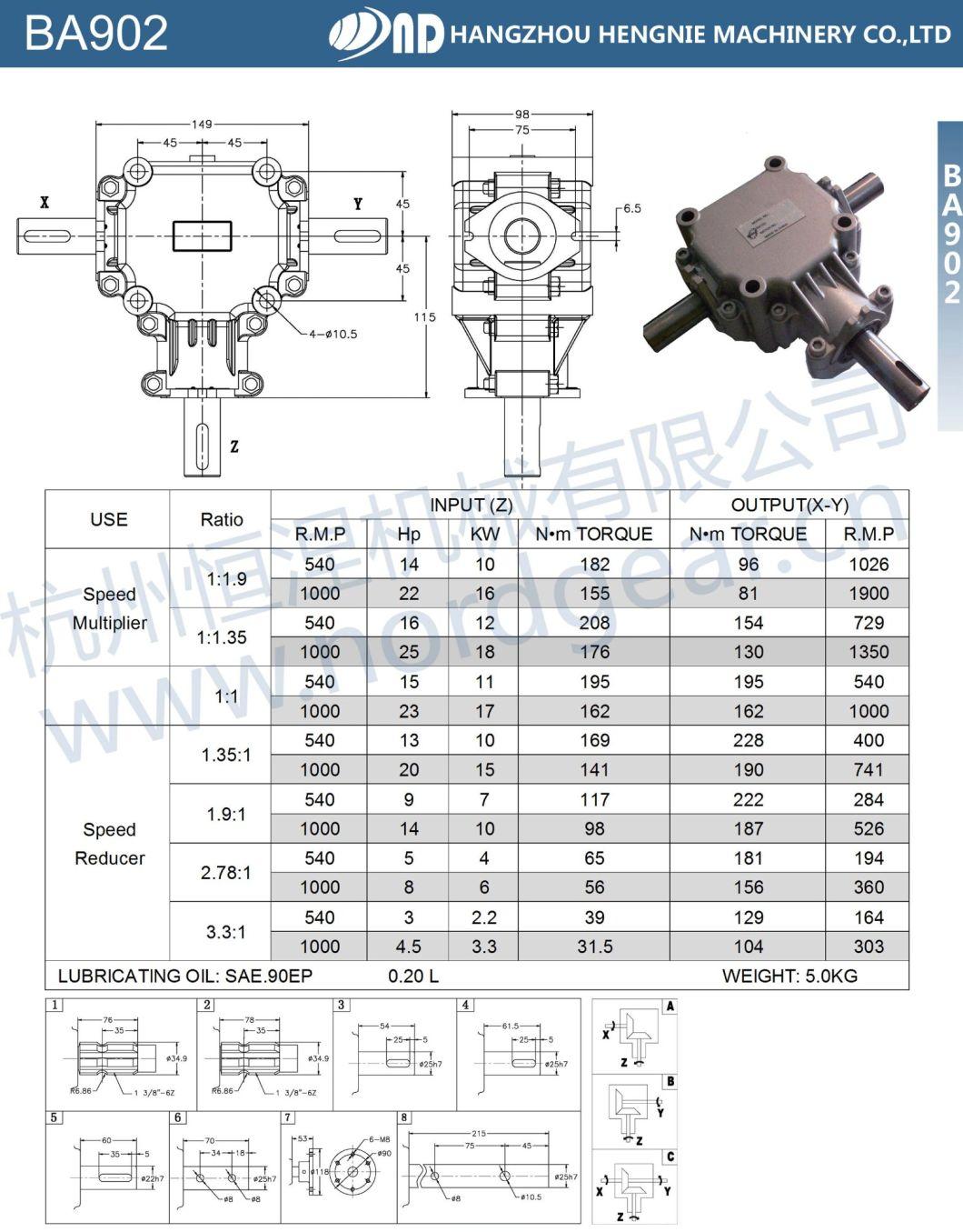 Agricultural Aluminum Gearbox for Agriculture Fertilizer Sprayers