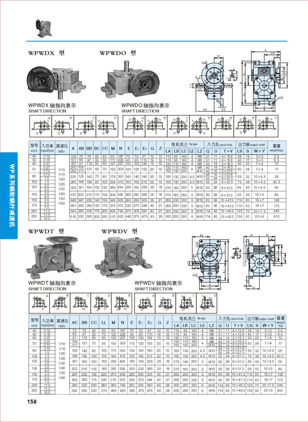 Wpa Worm Gear Reducer Transmission Gearbox