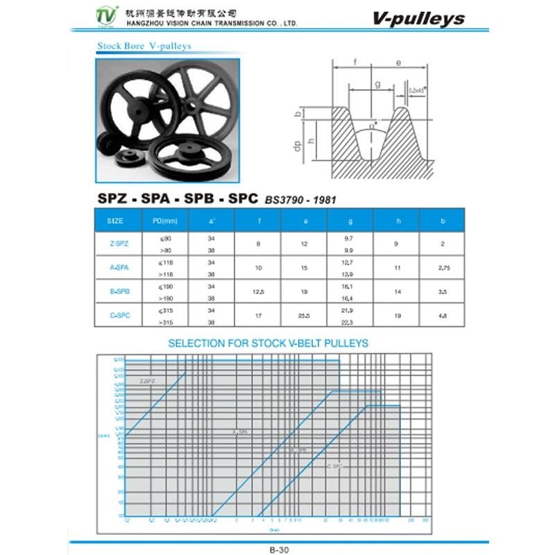 European Standard Cast Iron Taper V Belt Pulley