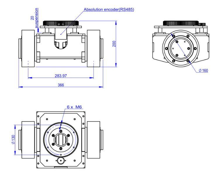 China Manufacturer Support OEM Reduction Ratio Optional 400W Servo Motor Agv Drive Wheel Electric Motor Spare Parts Agv Wheel for Vehicle Agv (TZCS-400-A)