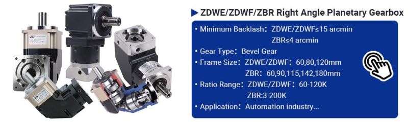 ZD High Precision Low Backlash Spur Helical Right Angle Gear Planetary Speed Reducer Gearbox For Servo Steeping Motor Motor