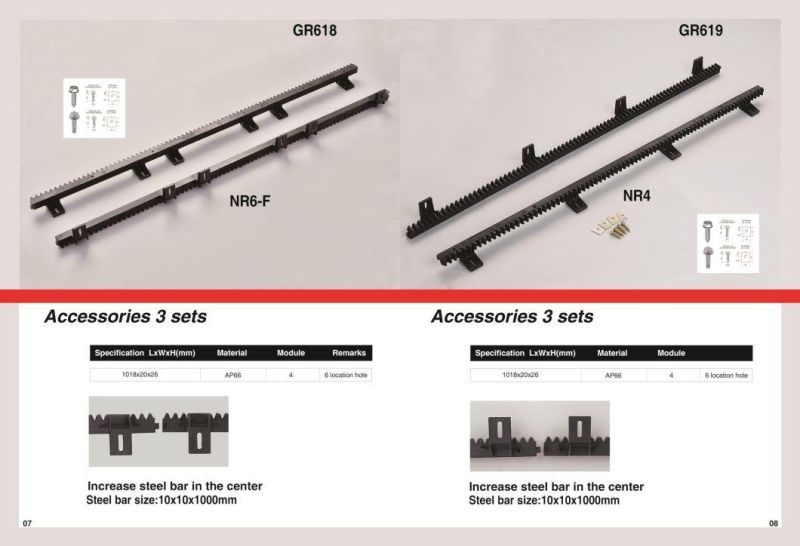 Nr4 Nr6 Nylon Gear Rack for Automatic Sliding Gate Opener Kit Heavy Duty 40 Feet