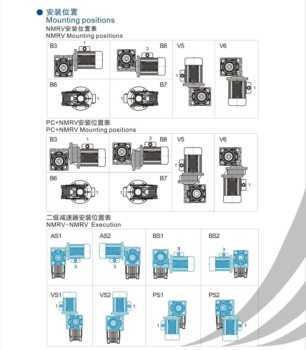 RV Series Worm Gear Speed Reducers, Motovario 90 Degree Nmrv Gearboxes