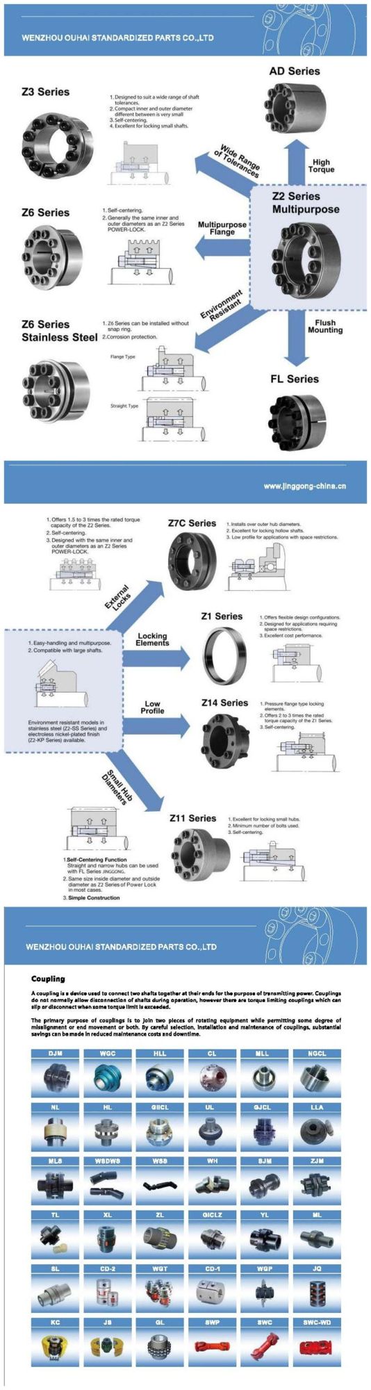 High Precision Locking Assemblies Z8 Keyless Shaft-Hub Rigid Coupling Locking Device