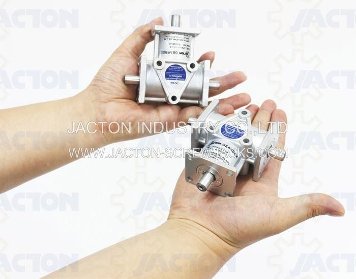 Aluminium Right Angle Bevel Gear Reducers Ara Features: Light Weight, Corrosion Resistant Aluminum Housings, Alloy Steel Case Hardened Spiral Bevel Gears.