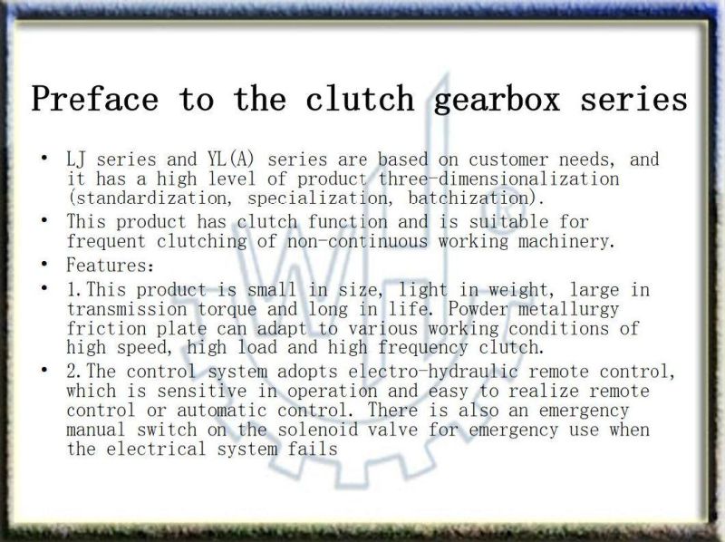 Yl280A Small Clutch Gearbox