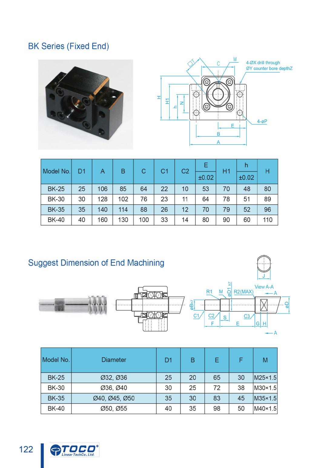 Square Type Ball Screw End Support Unit Bk12/Bf12