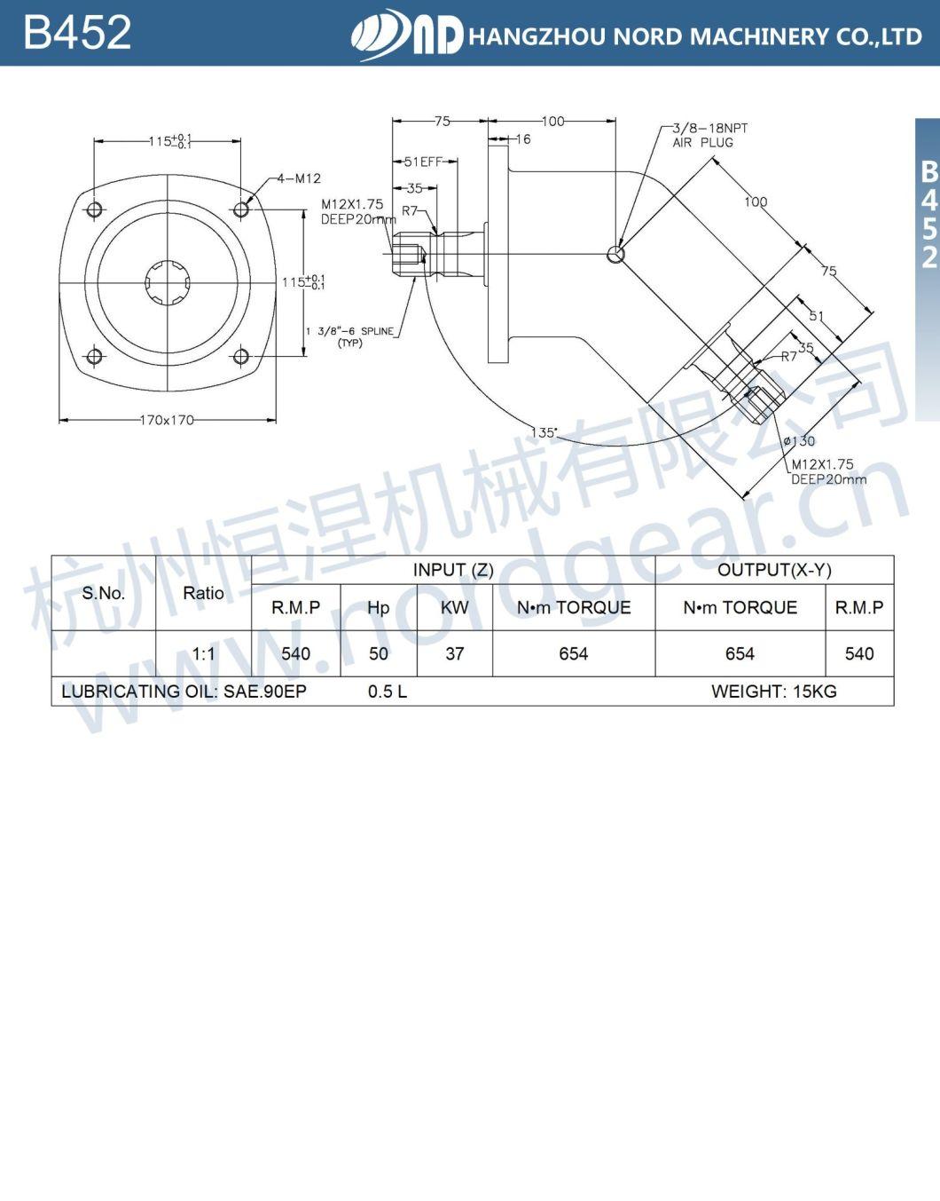 Factory Supply Versatile Right Angle Gearbox Reducer with Spiral Teeth for a Quiet Drive with ISO 9001