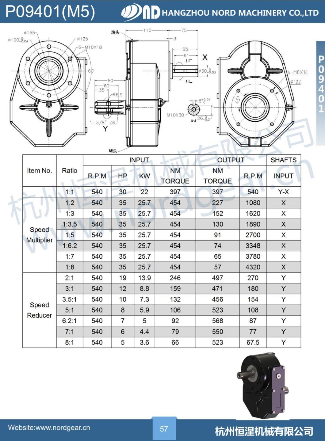 Agricultural Gearbox Right Angle Rotary Flail Cutter Mowers Snow Tillers Small Gearbox