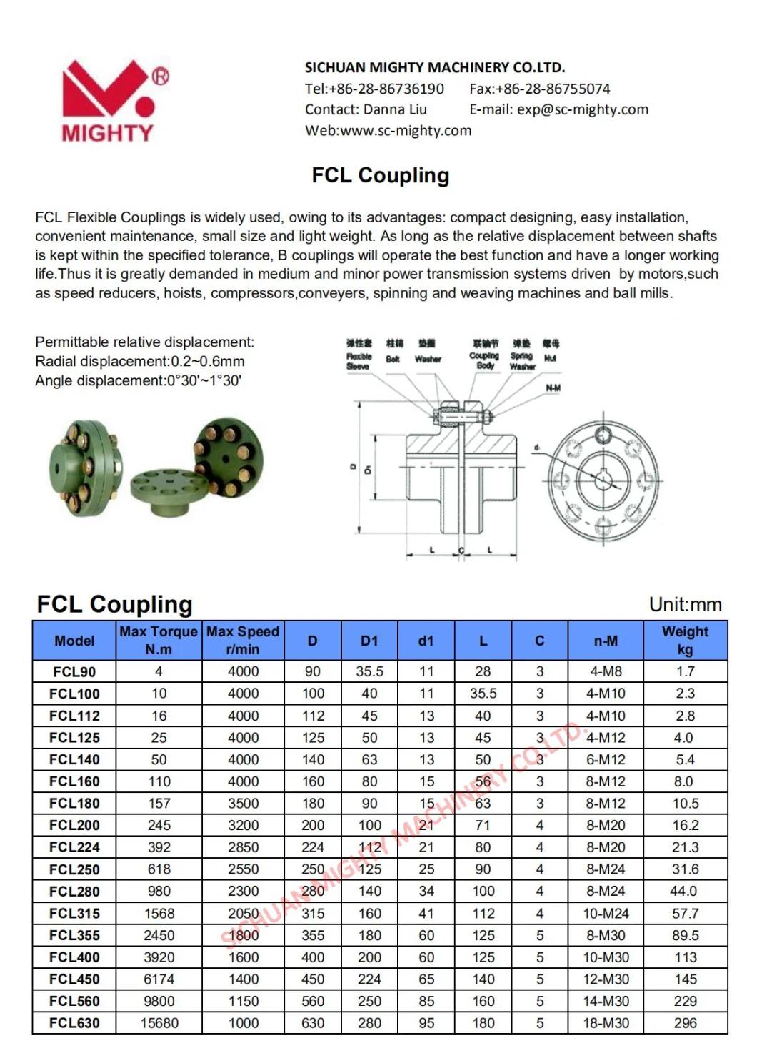 Standard FCL90 FCL100 FCL200 FCL280 FCL Flexible Coupling