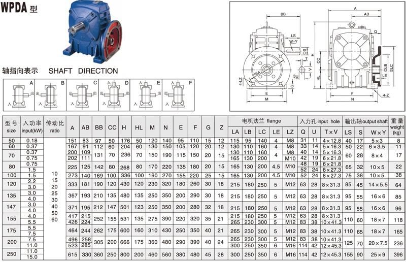 Cheap Wpa Wpda Worm Gear Speed Reducer Gearbox for Mixer