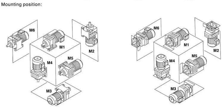 0.12-160kw in Line R Series Helical Gear Motor (R, RF)