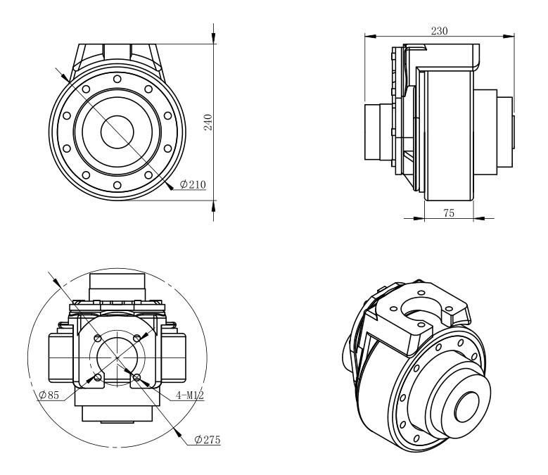 High Efficiency and Long Using Life Agv Motor Drive Traction Motor Chinese Low Cost Burshless DC Drive Wheel for Agv Forklift (TZ09-D065)