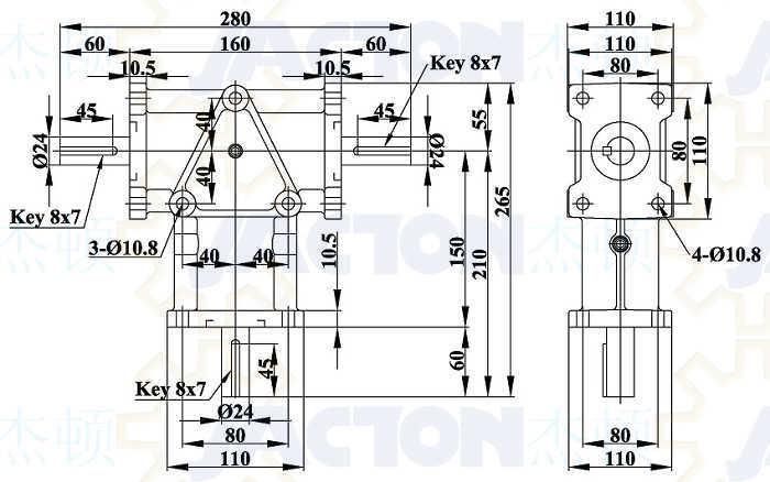 Aluminium Jta24 Reducers and Drives Bevel Gear Right Angle Gearboxes