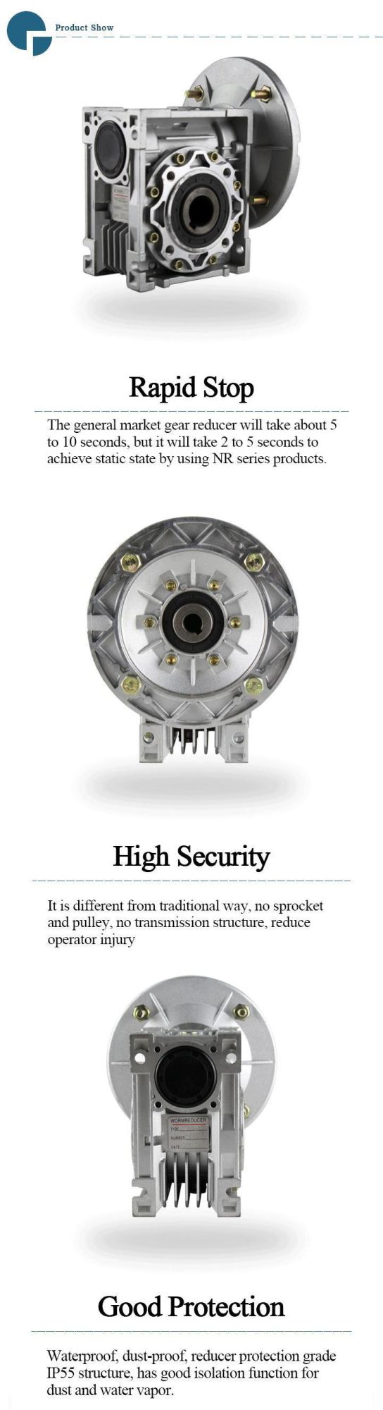 RV Series Worm Speed Gearbox with Small Gearmotor