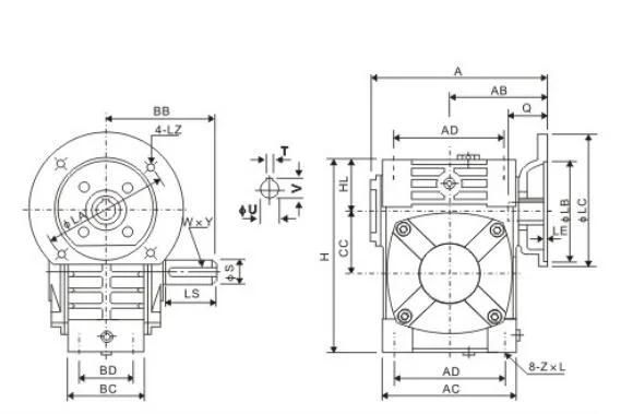 Eed Transmission Single Wpw Series Gearbox Wpwd Size 200 11.0kw