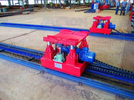 Pipe Rail and Trolley Automatic Conveying System Height Adjustment up and Down Movement with Worm Gear Screw Lifters or Screw Jack Lifting Systems