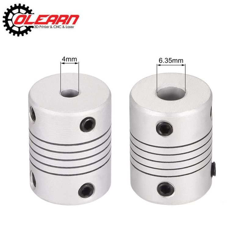 Olearn Stepper Motor Shaft Flexible Coupling Coupler Silver