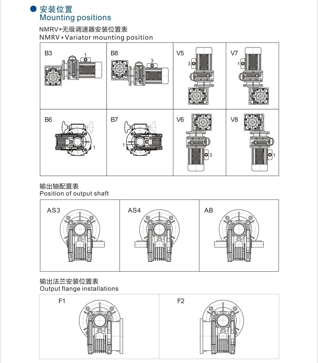 RV Series Worm Gear Speed Reducers, Motovario 90 Degree Nmrv Gearboxes