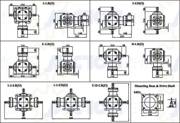 Jt25 1 Inch 25mm Shaft Right Angle Gearbox Drive