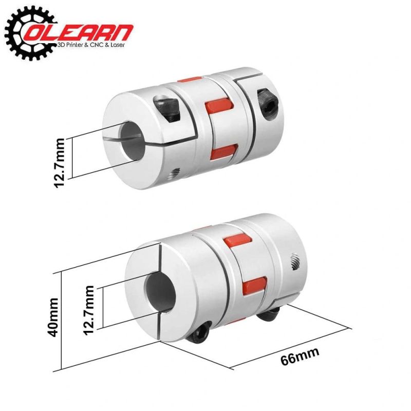 Olearn Aluminum Flexible Shaft Coupling, Flexible Spider Coupling Shaft Coupler for Servo Stepper Motor 3D Printer DIY Encoder CNC Machine