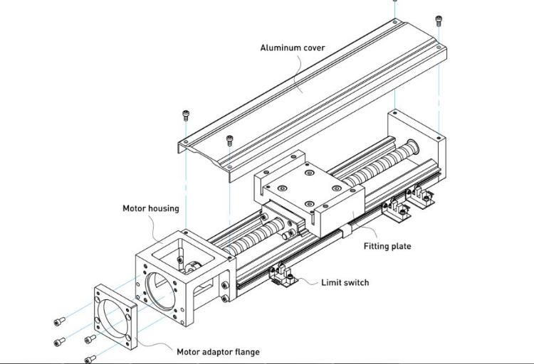 Linear Guide Slide Ball Screw Motion Kk Linear Actuator Kk5001