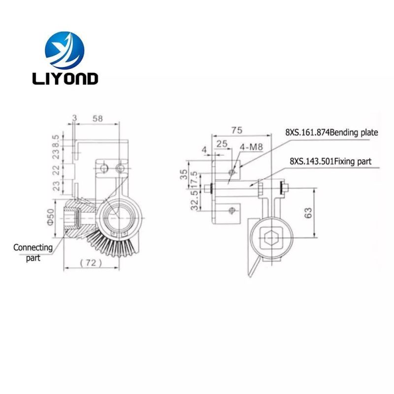 High Quality 90 Degree Bevel Gear Miter Gear for Earthing Switch Interlock