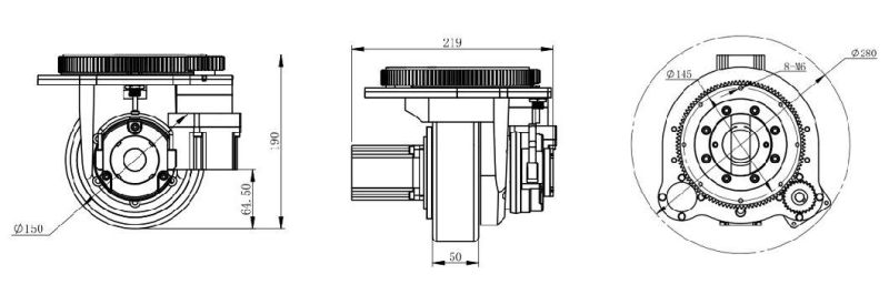 Automation Industry Steerable Low Voltage BLDC Motor Drive Wheel with Traction Motor Steering Drive Wheel with Low Height for Agv Robots (TZ05-D04S02)