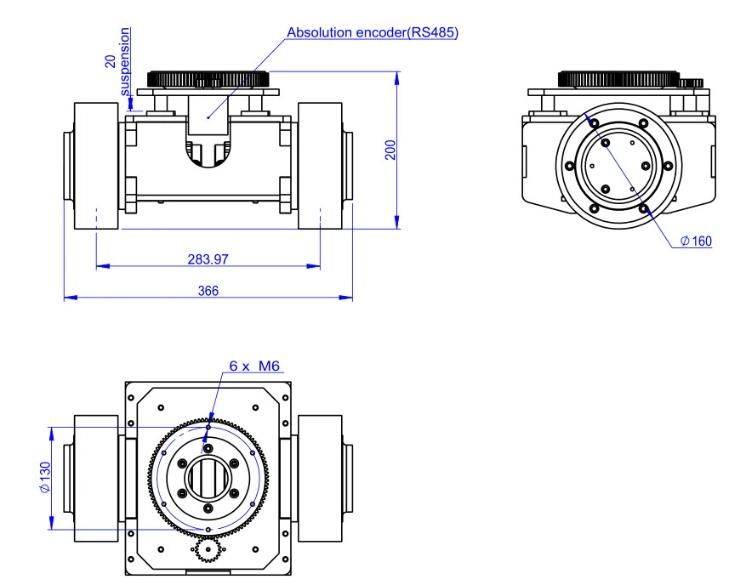 Two Motors Agv Differential Drive Wheel with Suspension (TZCS-400-A)