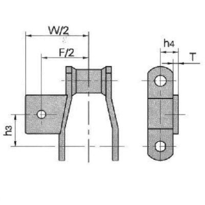 Custom Size DIN Standard Industrial Roller Chain K1 K2 A1 A2 Attachment Welded Chains