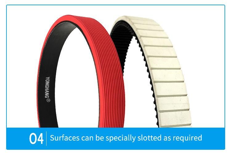 Manufacturer Seamless Rubber Coating Transmission Paper Machine Feeder Belts with Surface Slotting