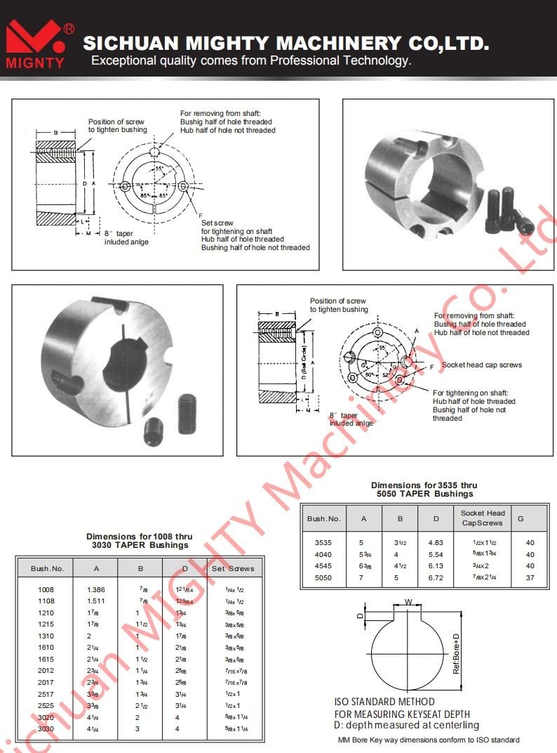 Steel/Cast Iron Taper Lock for Power Transmission