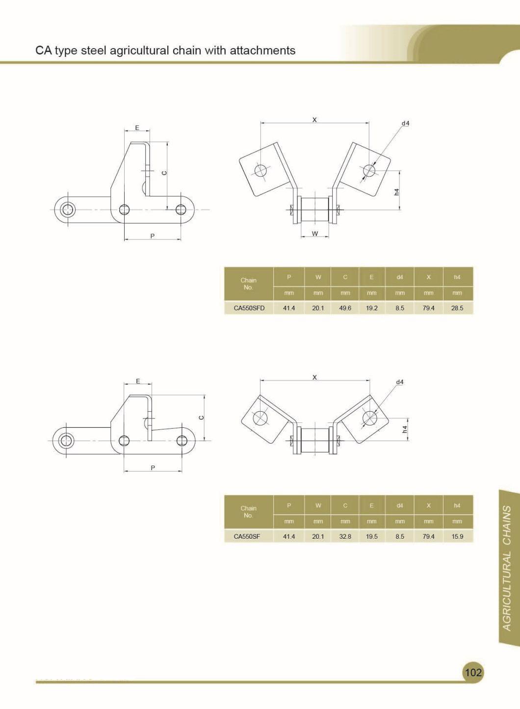 Agricultural Machinery Combine Roller Chain with Ca550sf, Ca550sfd, Ca550-Se, Ca550-F5, Ca550SD