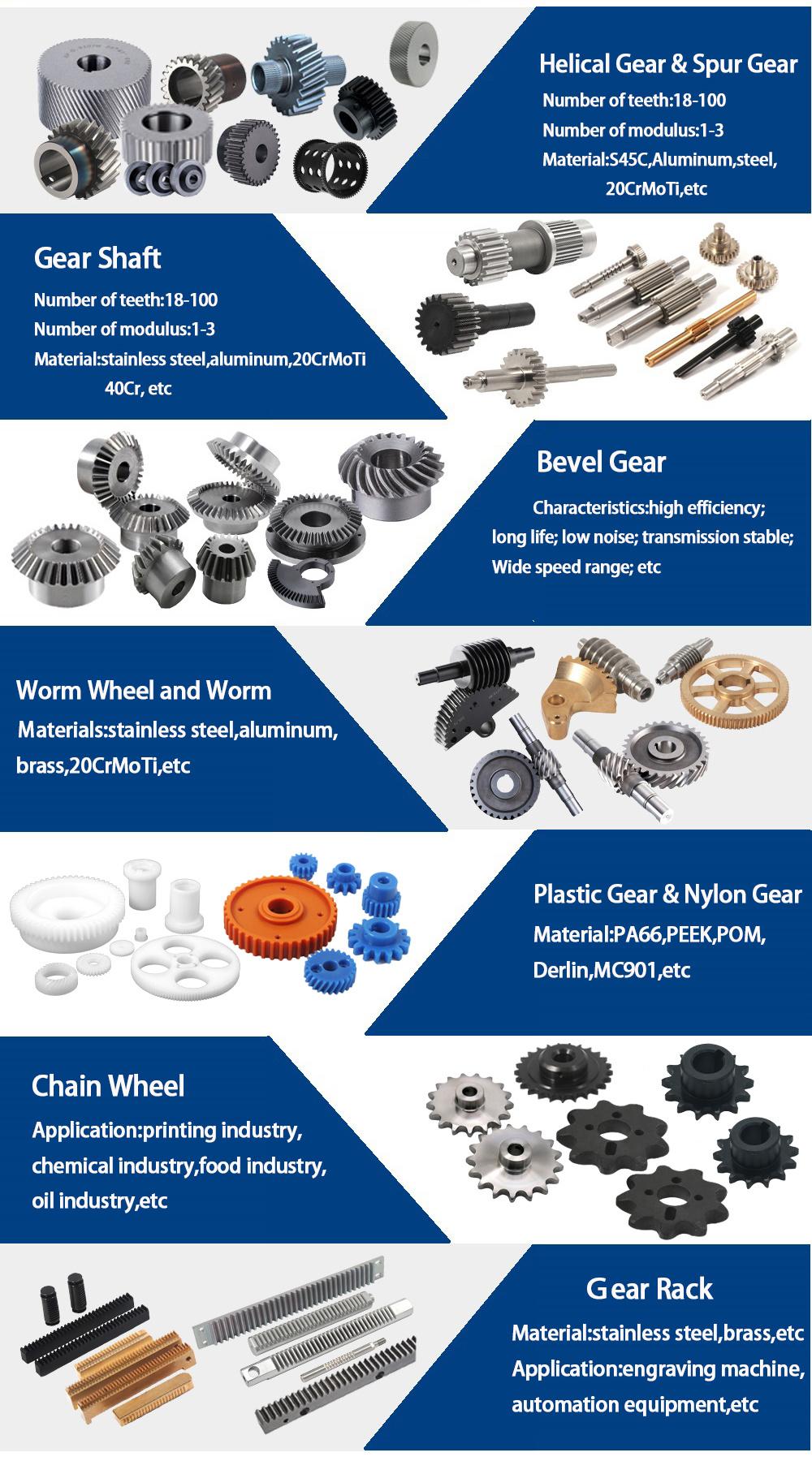 Precision Carbon Steel Aluminum Stainless Steel Spur Gear with Keyway