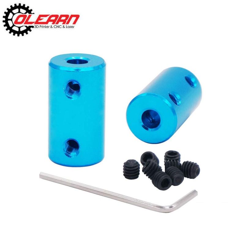 Olearn Rigid Coupling Set Screw L25xd14 Aluminum Alloy, Shaft Coupler Connector Blue