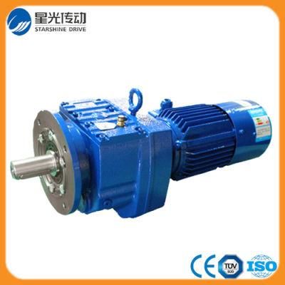 Straight Shaft Helical Geared Motor Reducer R Series Flange Mounted