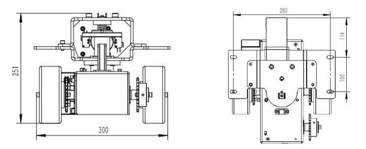 Chinese Factory Manufacturer Electrice Drive Wheel Unit with Lifting (TZCS-100-30TS)