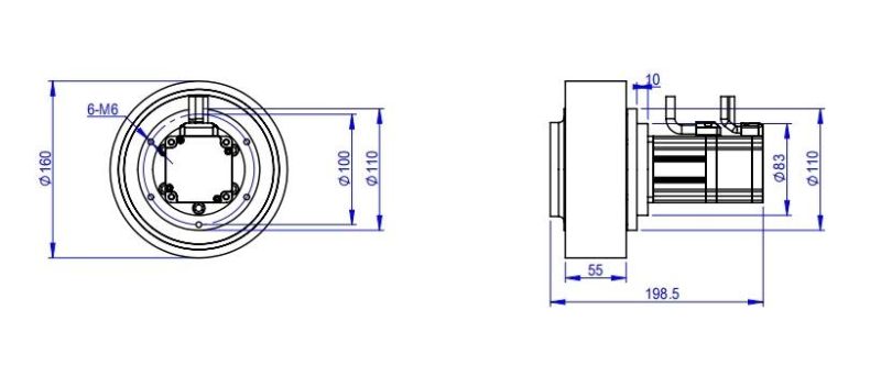 Planetary Gear Wheel Assembly with High Precision for AMR Robot (TZDL-400-PT-BK 48V)