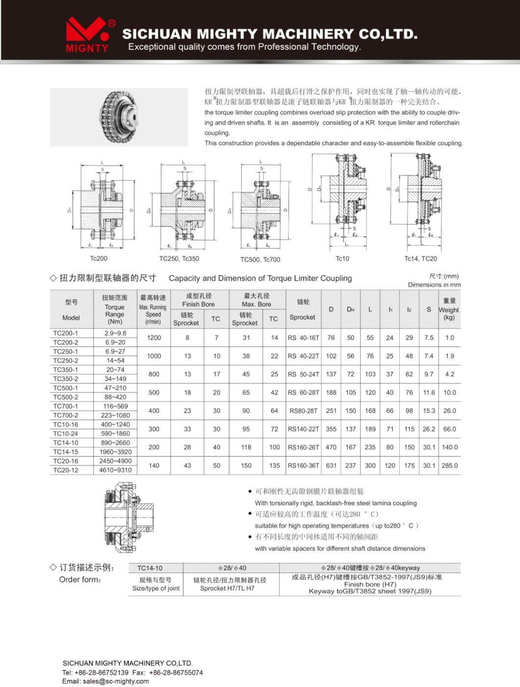 Steel Torque Limiter for Overload Protection Tl200 Tl250 Tl350 Tl500 Tl700