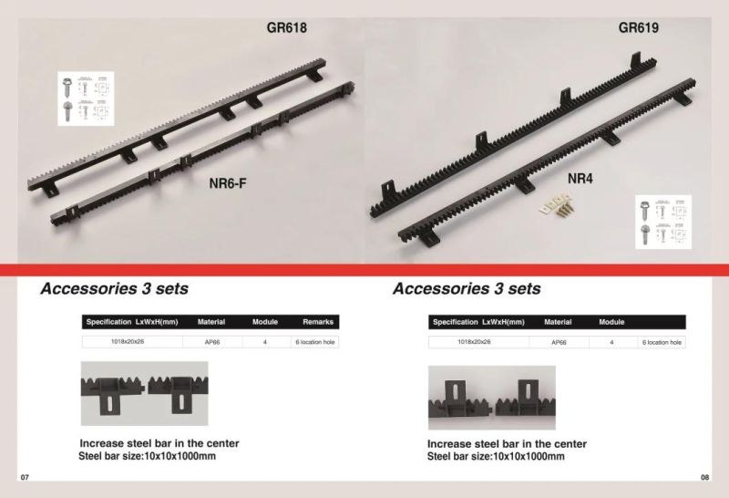 Mighty Plastic Nylon Ap66 Sliding Gate Gear Rack 1018mm*20mm*26mm