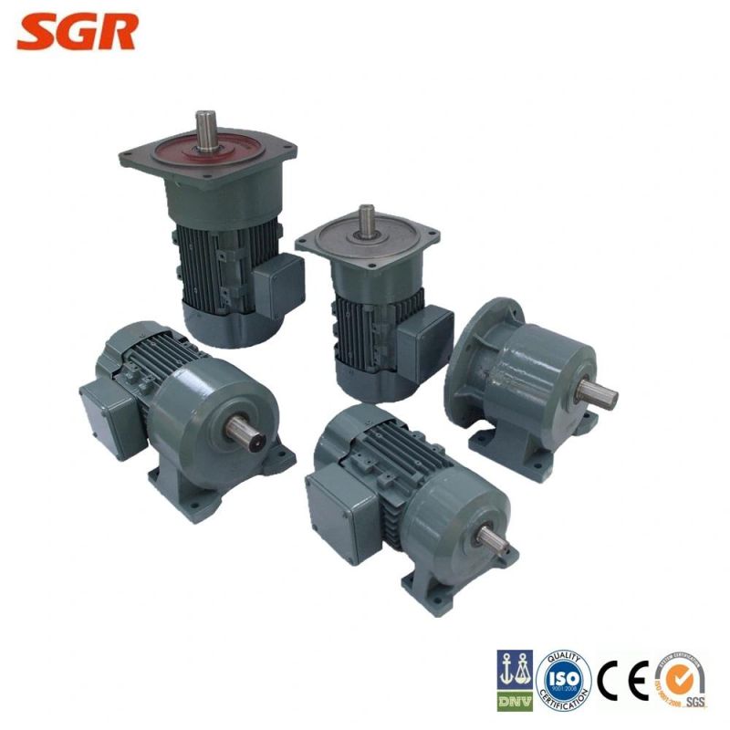 Flanged Mounted Helical Geared Motor Aluminum Housing